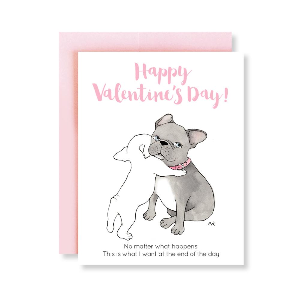 French Bulldog Cute Dog Valentines Day Card