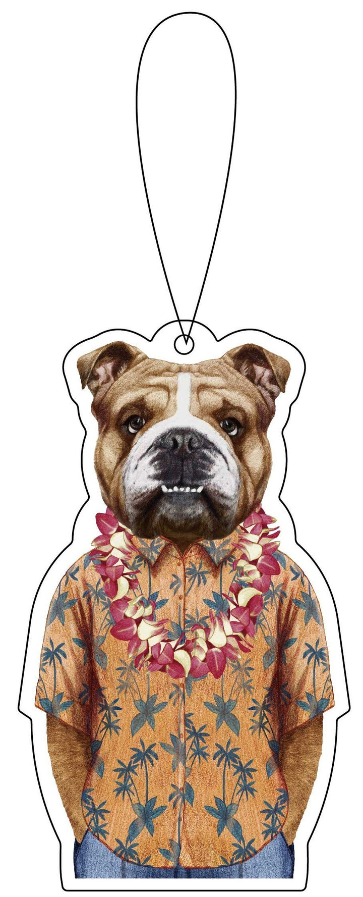 Bulldog on Hawaiian Vacation Air Freshener