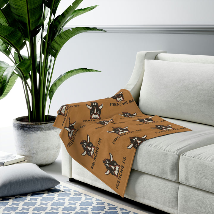 Frenchie BS Velveteen Plush Blanket