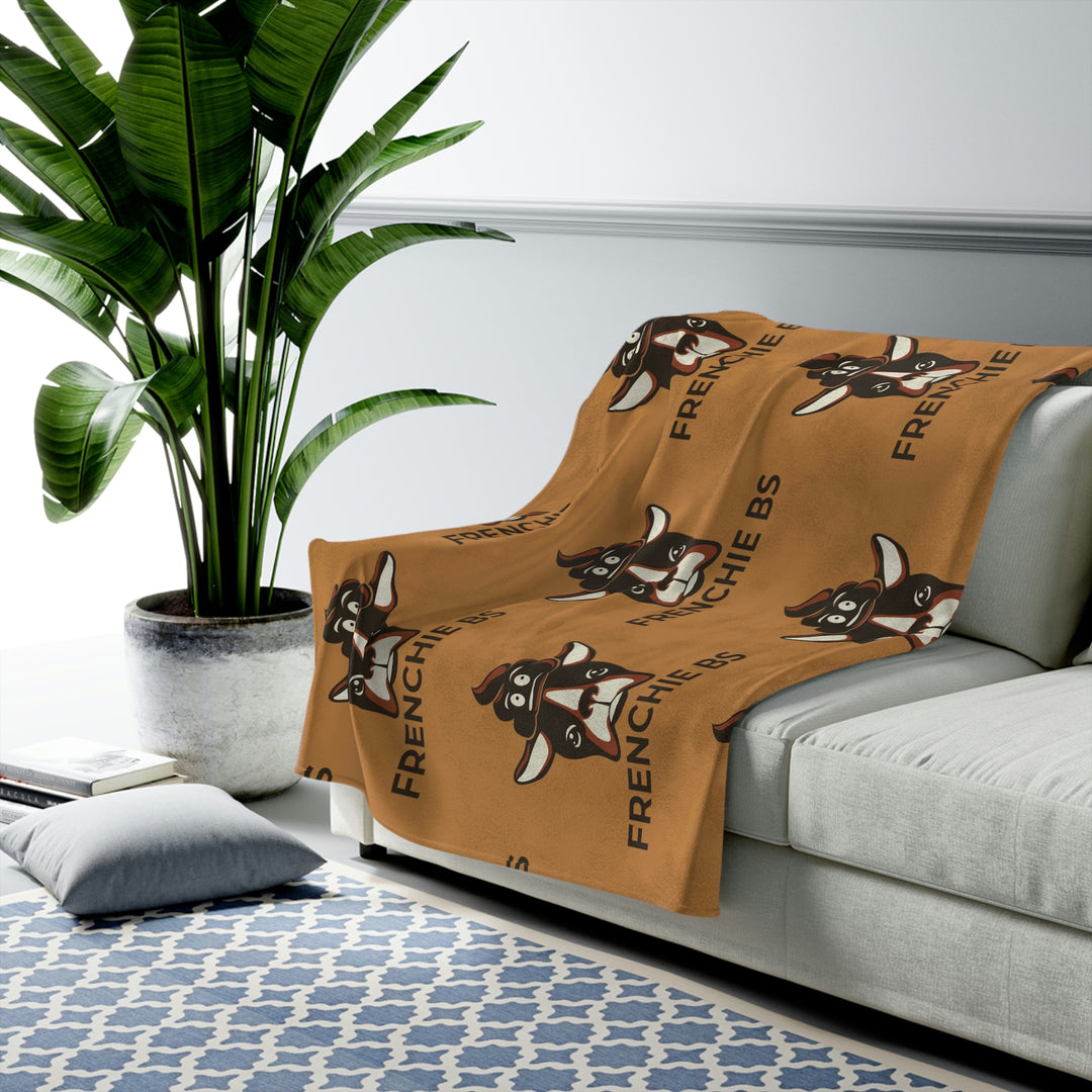 Frenchie BS Velveteen Plush Blanket
