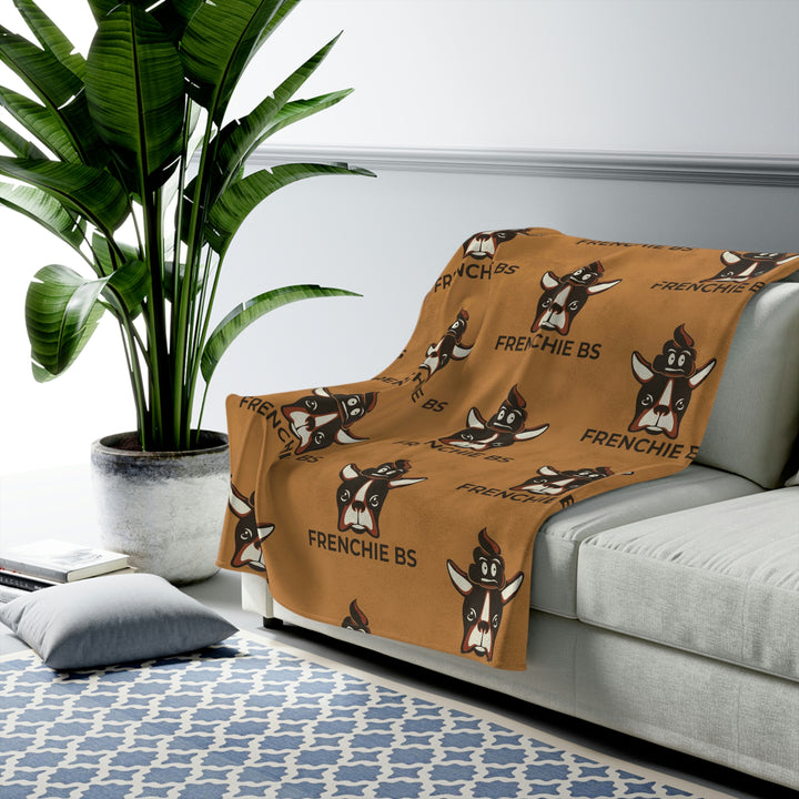 Frenchie BS Velveteen Plush Blanket
